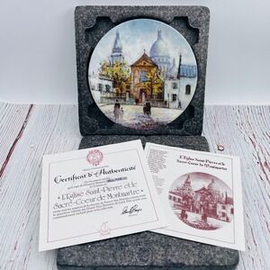 Louis Dali Limoges Plate Sacre Coeur Montmartre Paris First Edition COA 1981